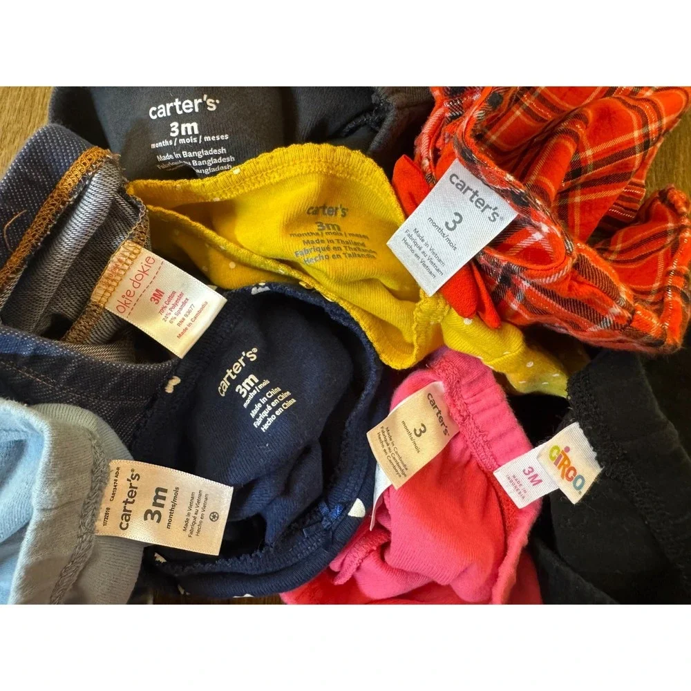 Baby Girl 3 Months Outfits Leggings Pants Shirts‎ Long Sleeve Clothes Lot Plaid